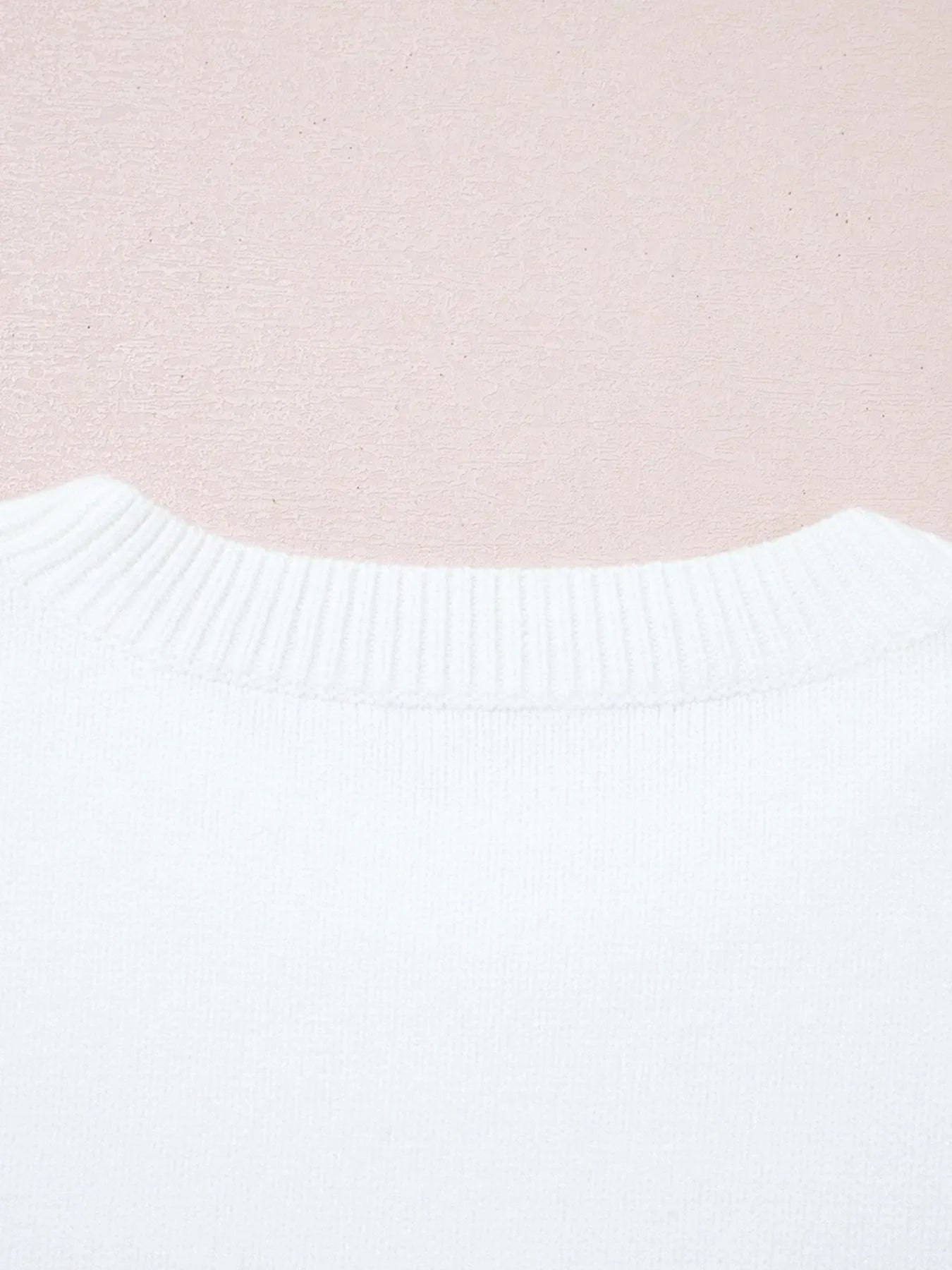 Letter Contrast Hem Round Neck Sweater
