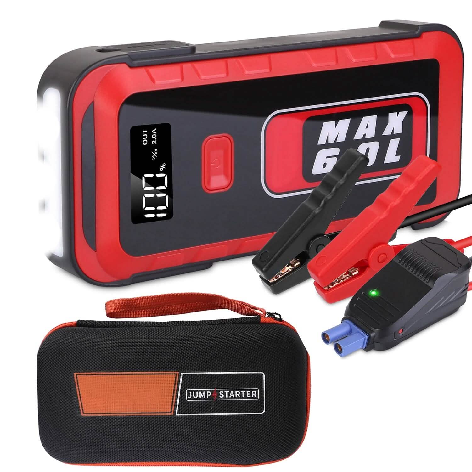 Car Jump Starter Booster 2500A Peak 25800mAh Battery Charger Power Bank