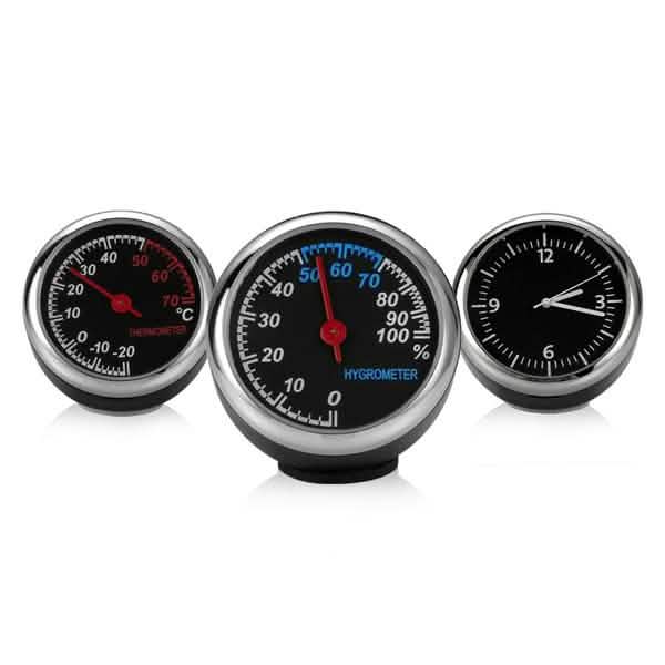 Car Mini Watch Clock Hygrometer Thermometer