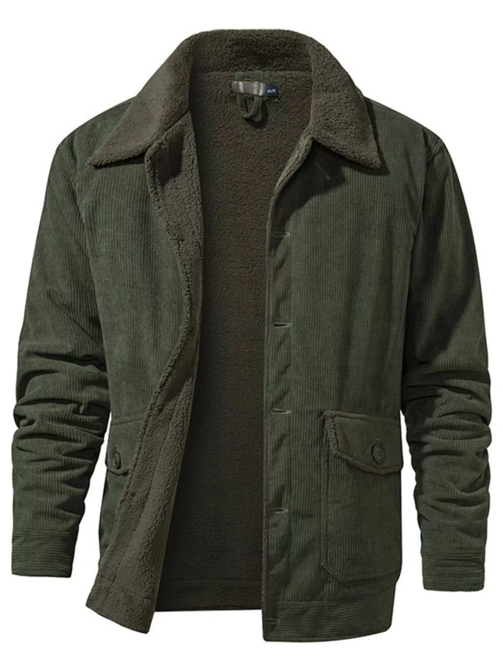 Men's Corduroy Sherpa Lined Button-Up Jacket