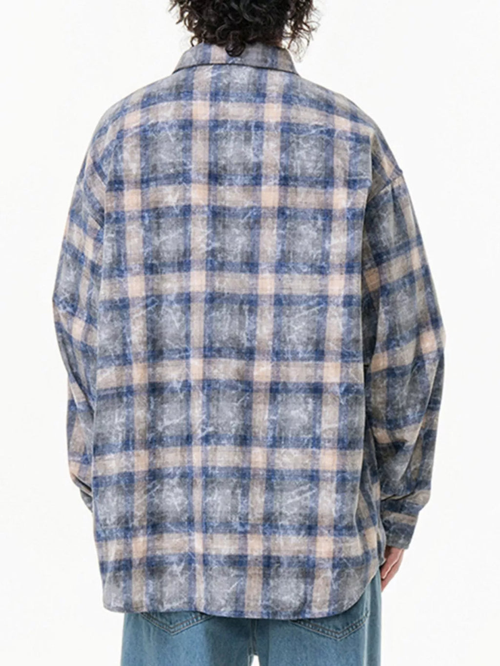 Men's Plus Size Plaid Button Up Long Sleeve Shirt