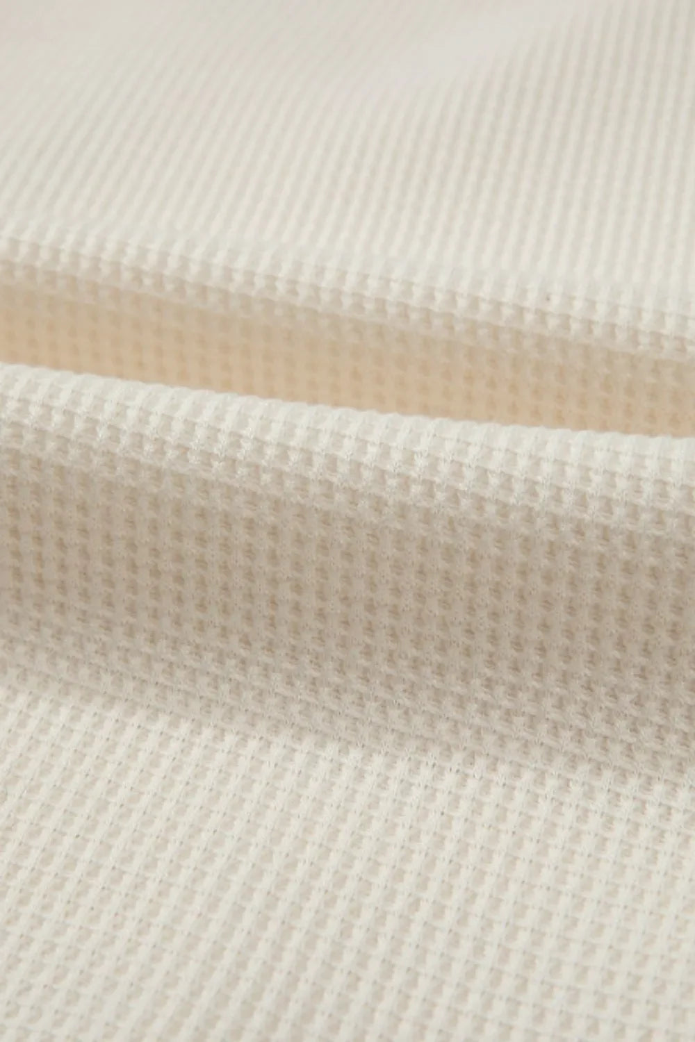 Waffle-Knit Two-Tone Long Sleeve Hoodie