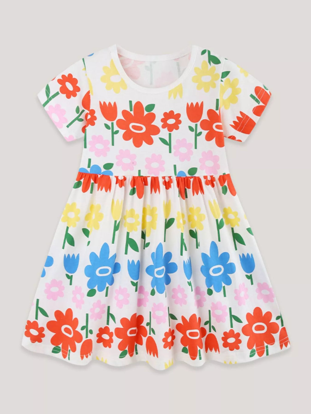 Children's Floral Print Casual Dress