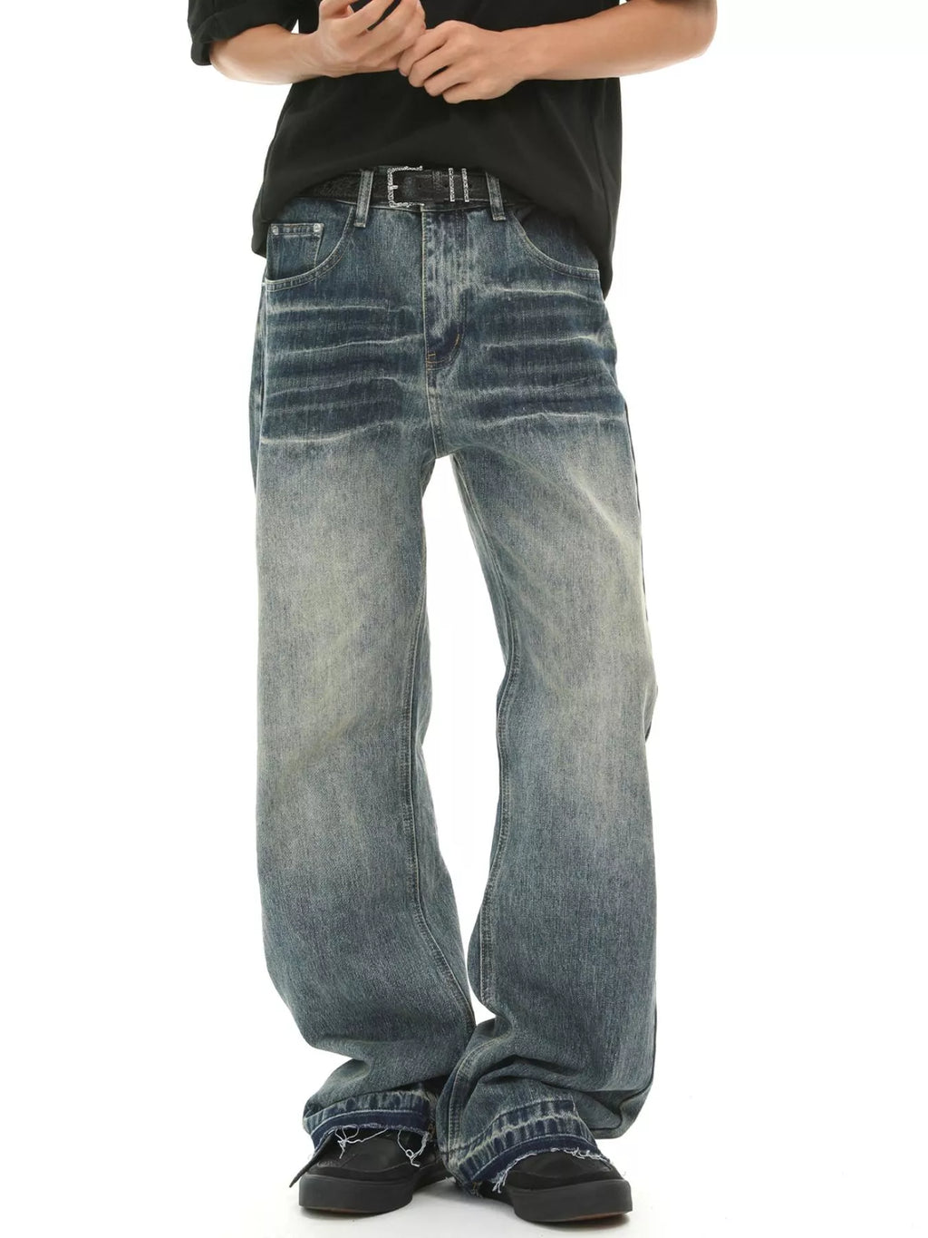 Men's Loose Fit Vintage Wash Jeans