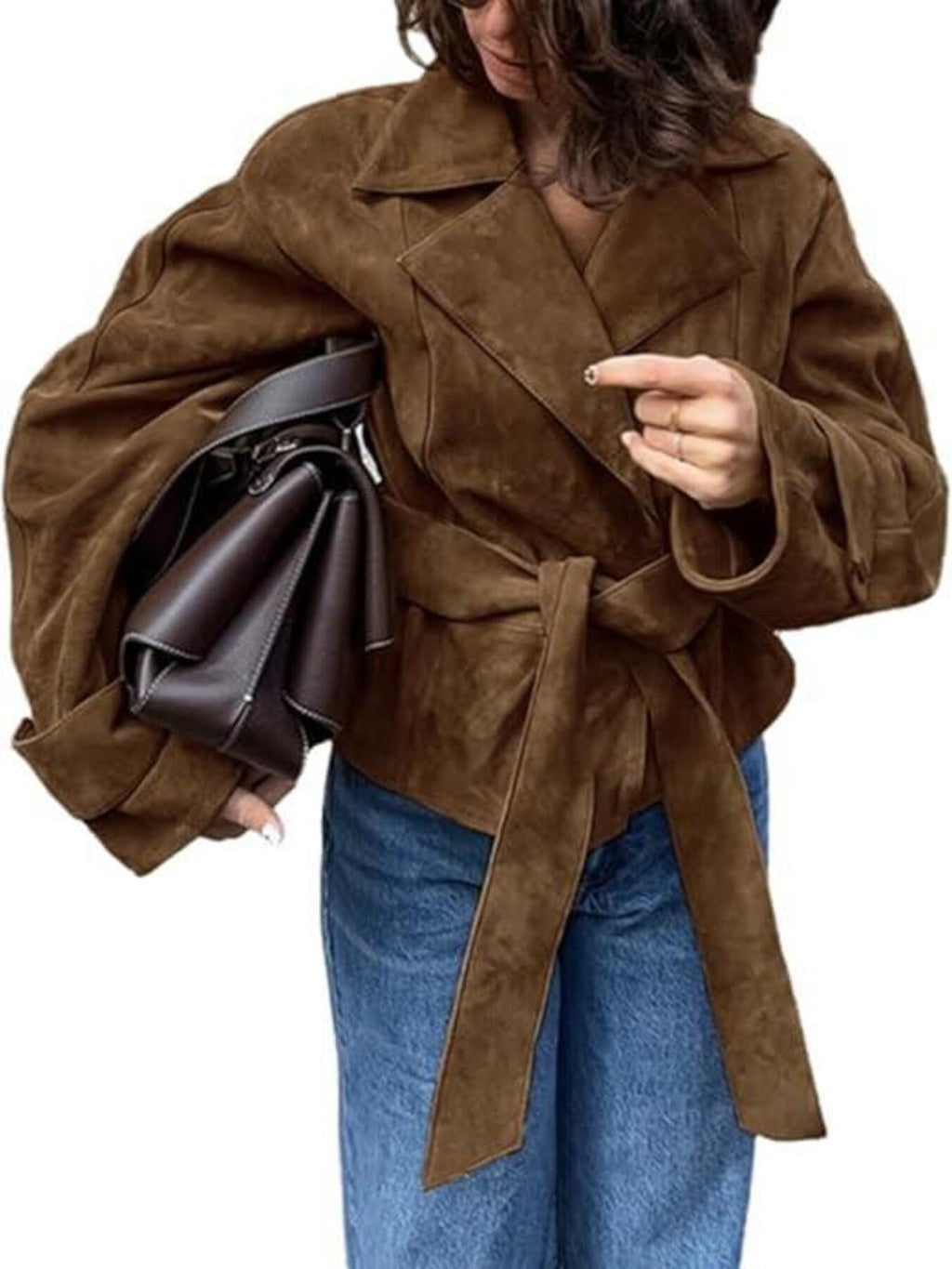 Vintage Suede Tie Waist Jacket