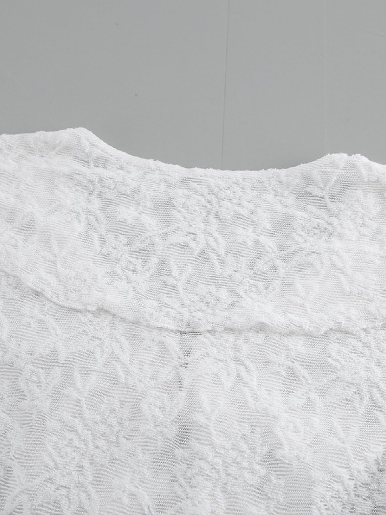 Ruffle Lace Long Sleeve Blouse