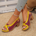 Open Toe Block Heels Sandals