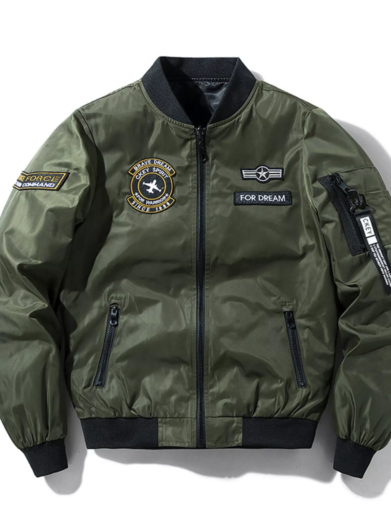 Men's Plus Size Zip Up Bomber Jacket