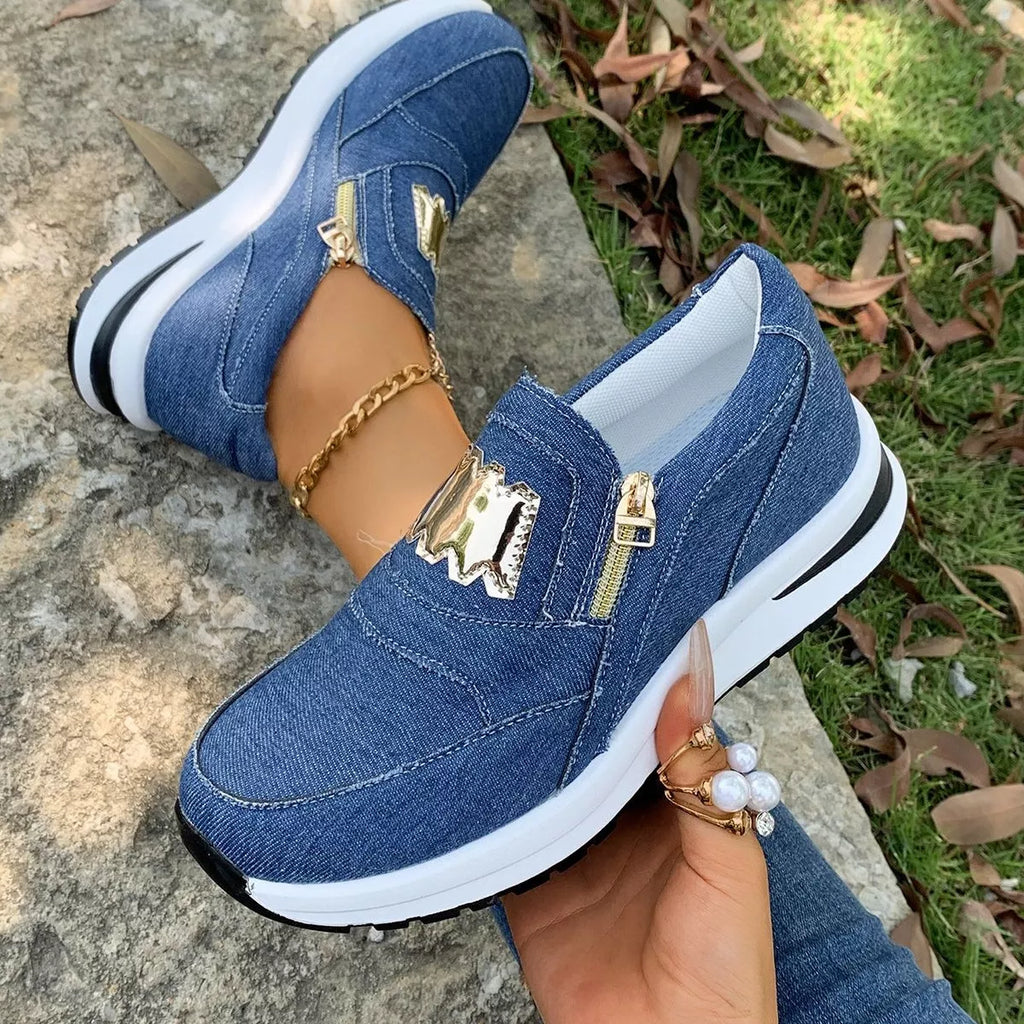 Round Toe Platform Slip-Ons