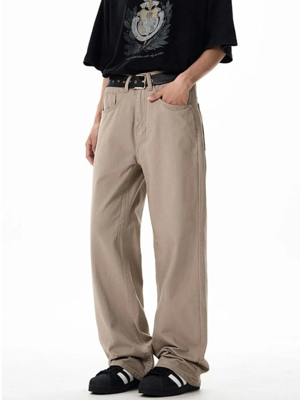 Men's Washed Wide-Leg Cargo Pants