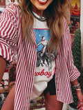 Striped Button-Up Long Sleeve Shirt