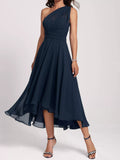 Ruched A-Line Midi Dress