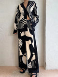 Printed Long Sleeve Shirt and Pants Set