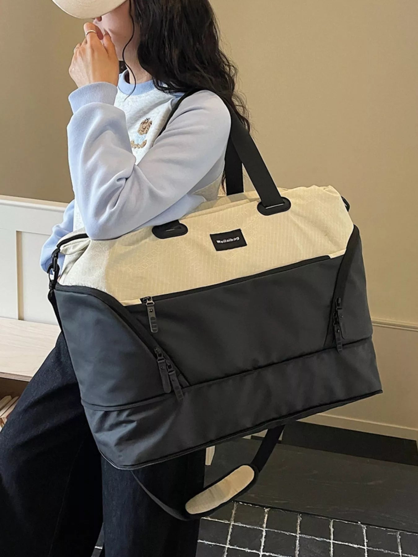 Two-Tone Duffle Bag