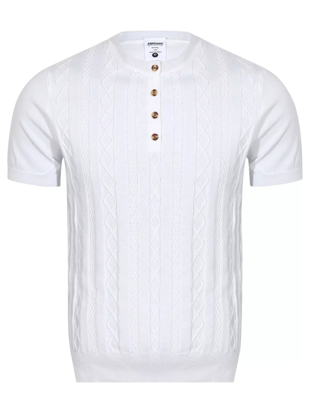 Men's Cable Knit Short Sleeve Knit Top