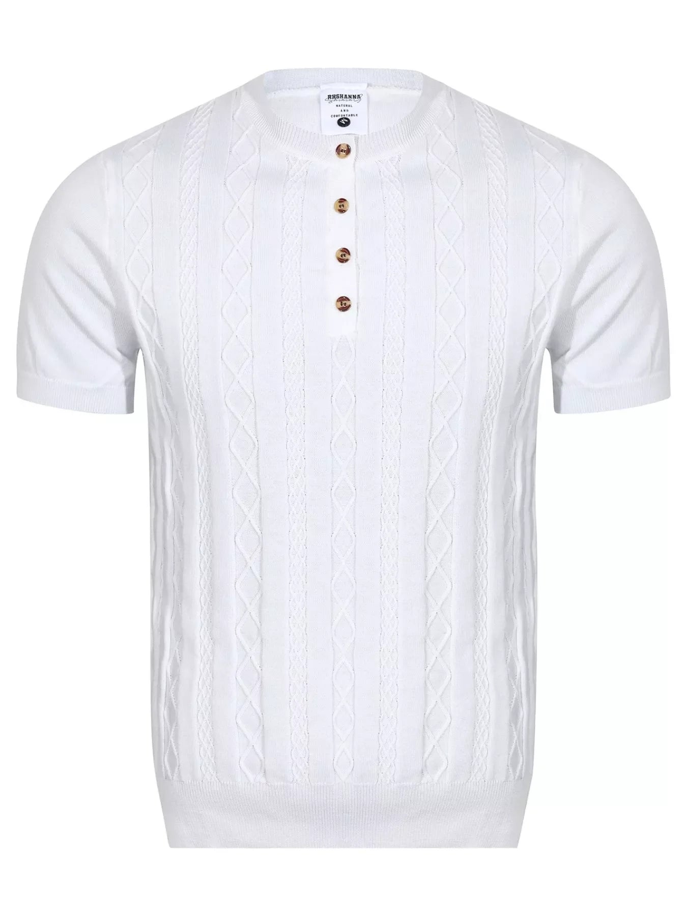 Men's Cable Knit Short Sleeve Knit Top