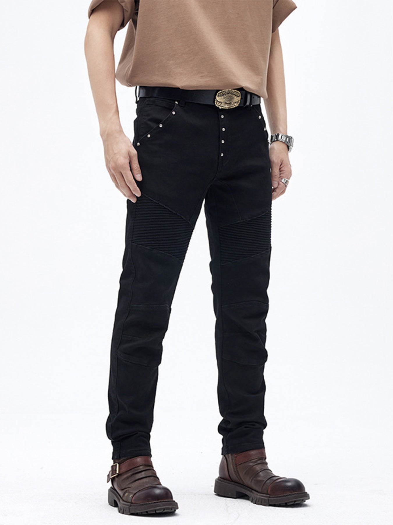 Men's Slim Fit Moto Jeans