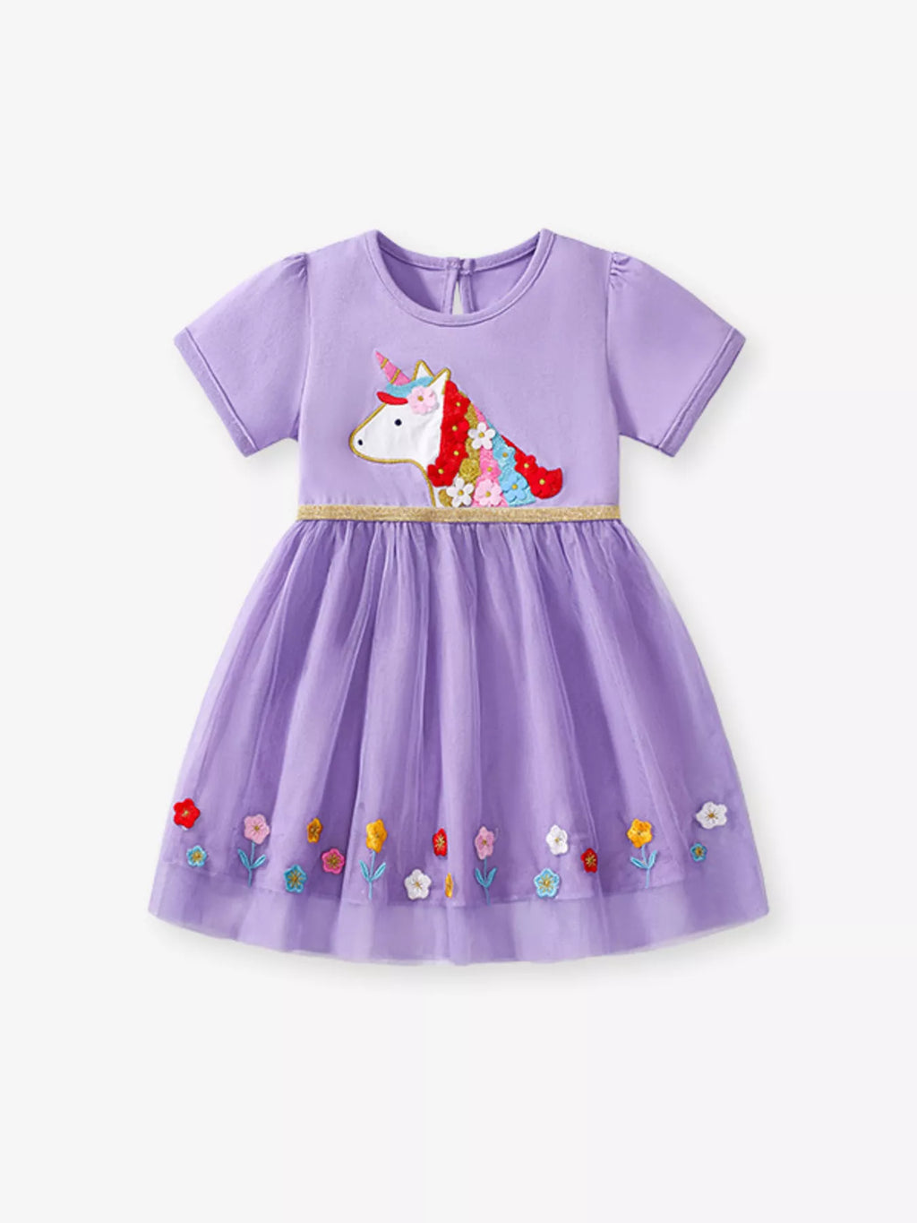Children's Unicorn Short Sleeve Tulle Dress