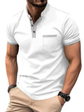 Men's Full Size Button Detail Short Sleeve Top Plus Size