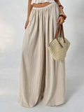 Wide-Leg Textured Pants