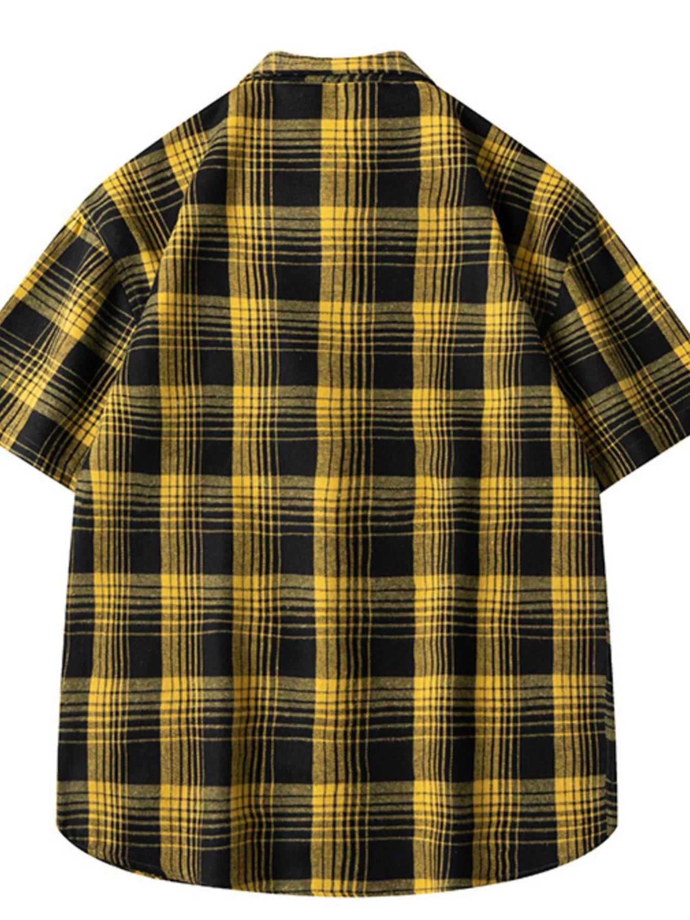 Men's Plus Size Casual Plaid Short Sleeve Shirt