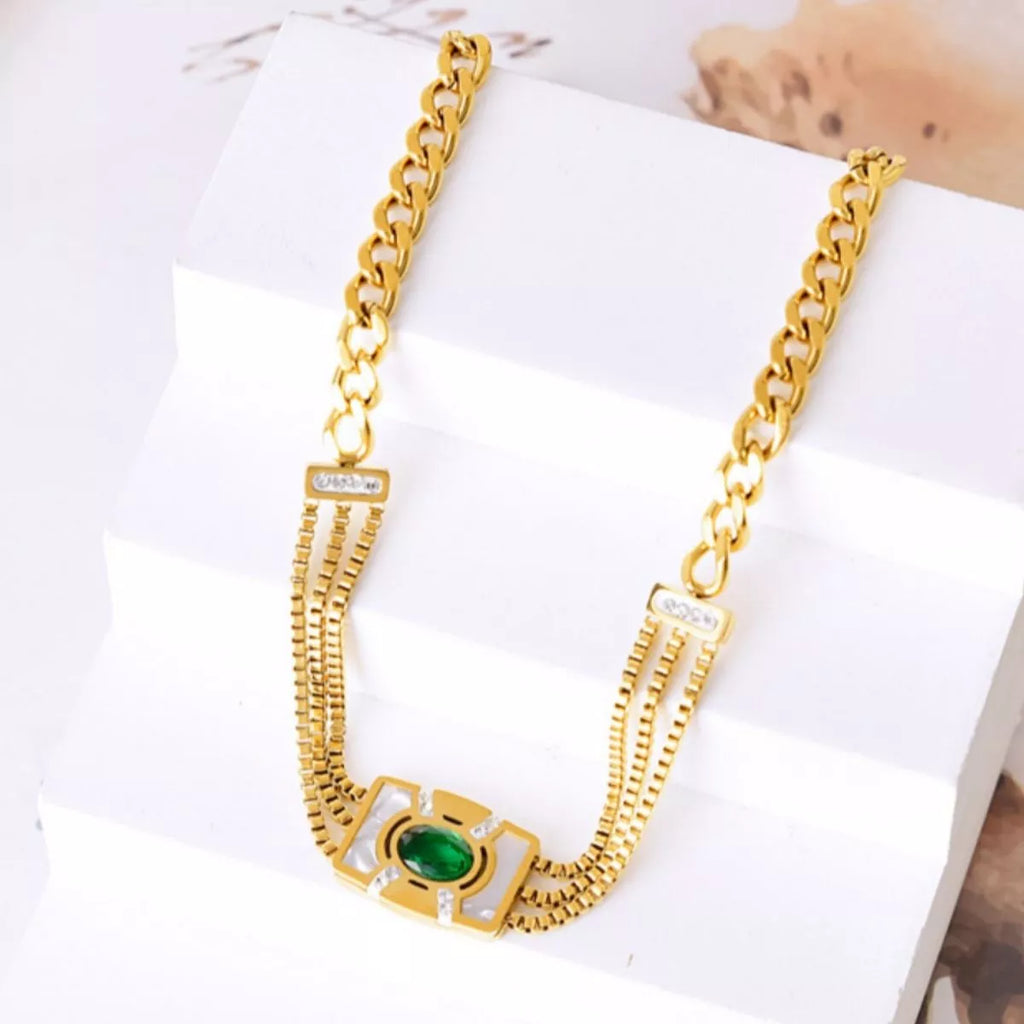 18K Gold-Plated Geometric Necklace