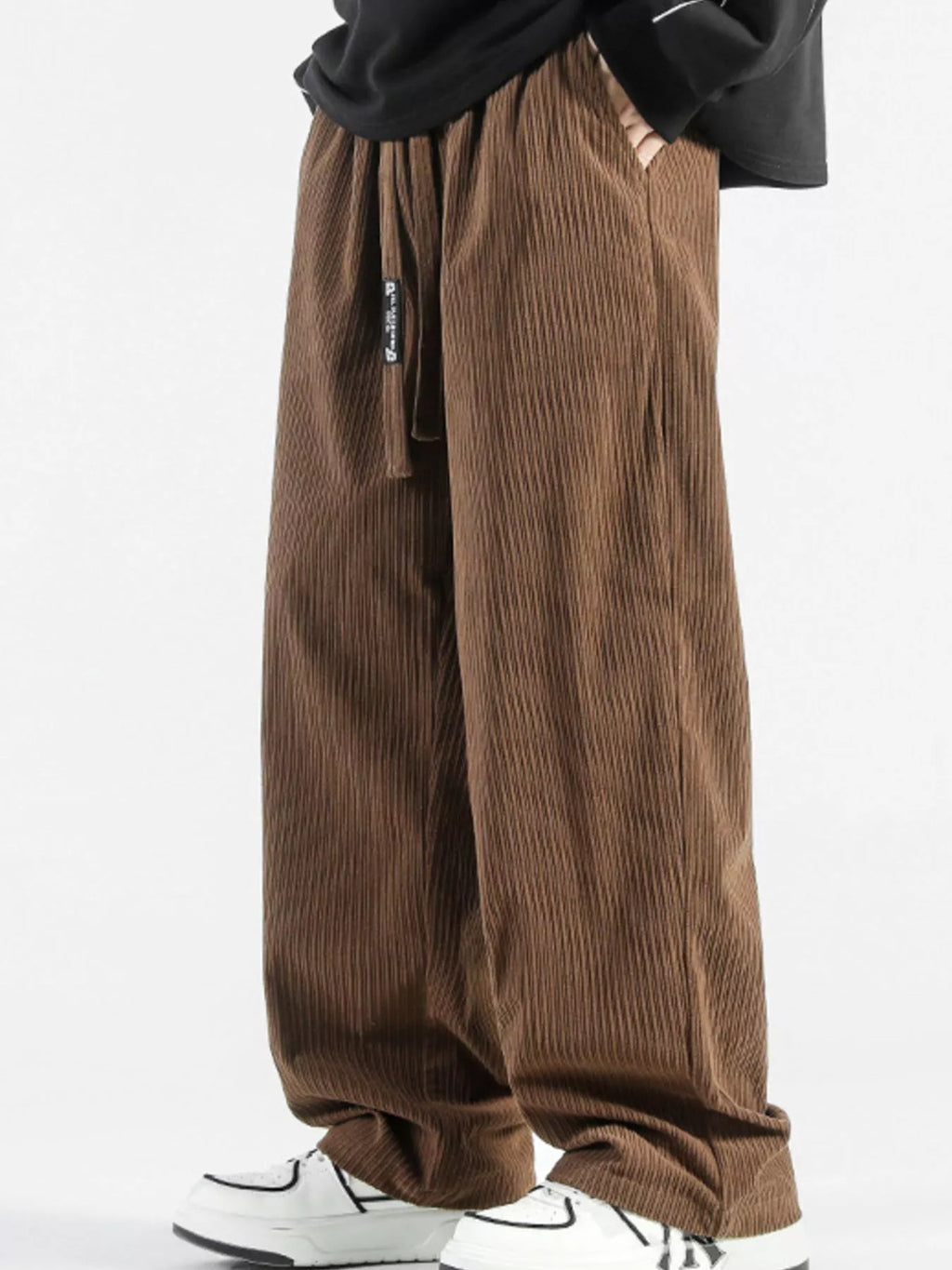 Men's Plus Size Casual Drawstring Wide Leg Pants