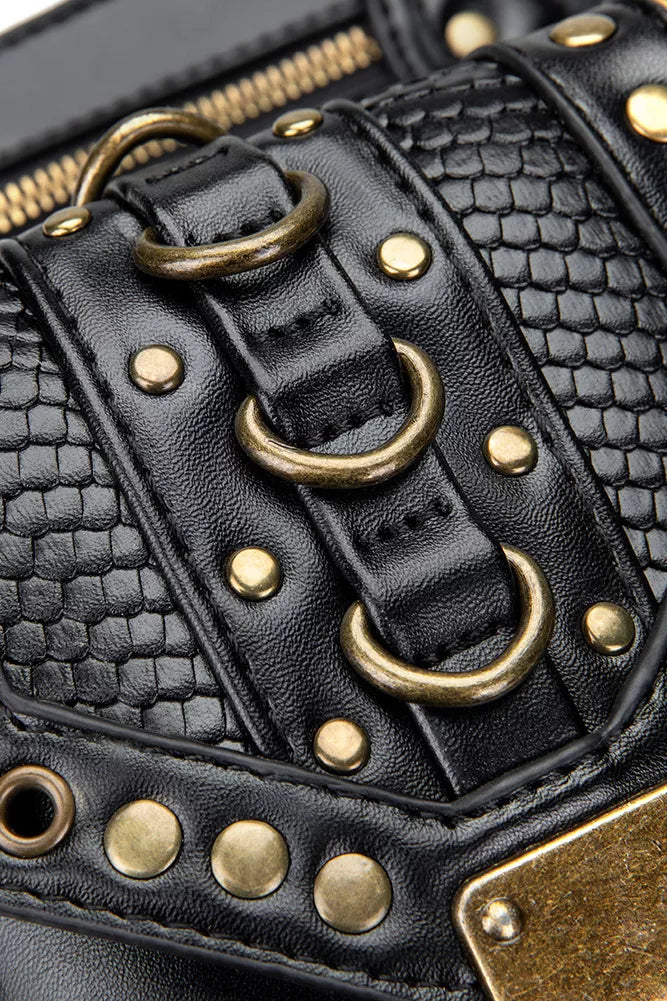 Steampunk Rivet Decor Multipurpose Crossbody Bag