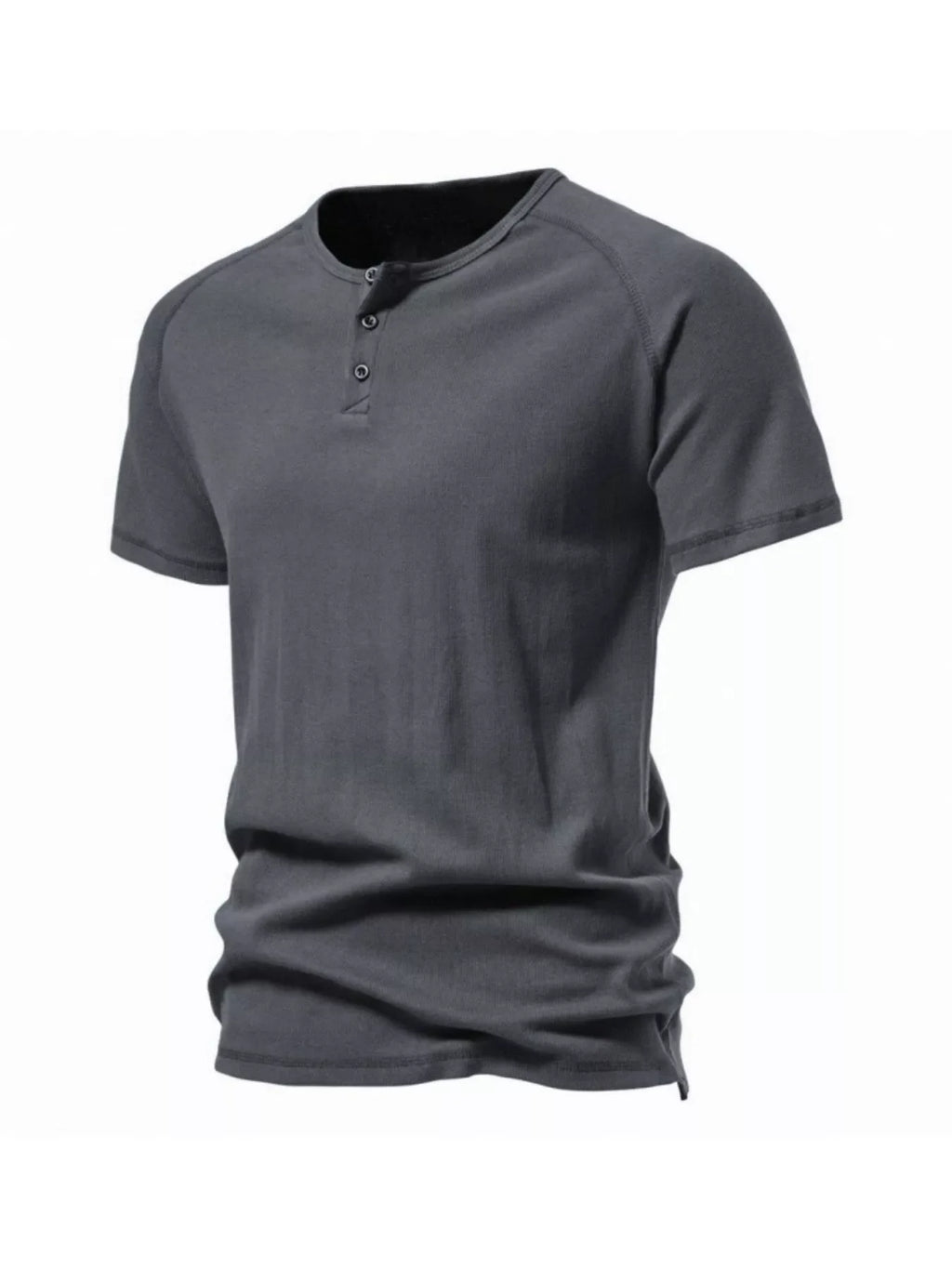 Men's Plus Size Button Detail Casual Henley T-Shirt