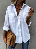 Button Up Roll-Tab Sleeve Shirt
