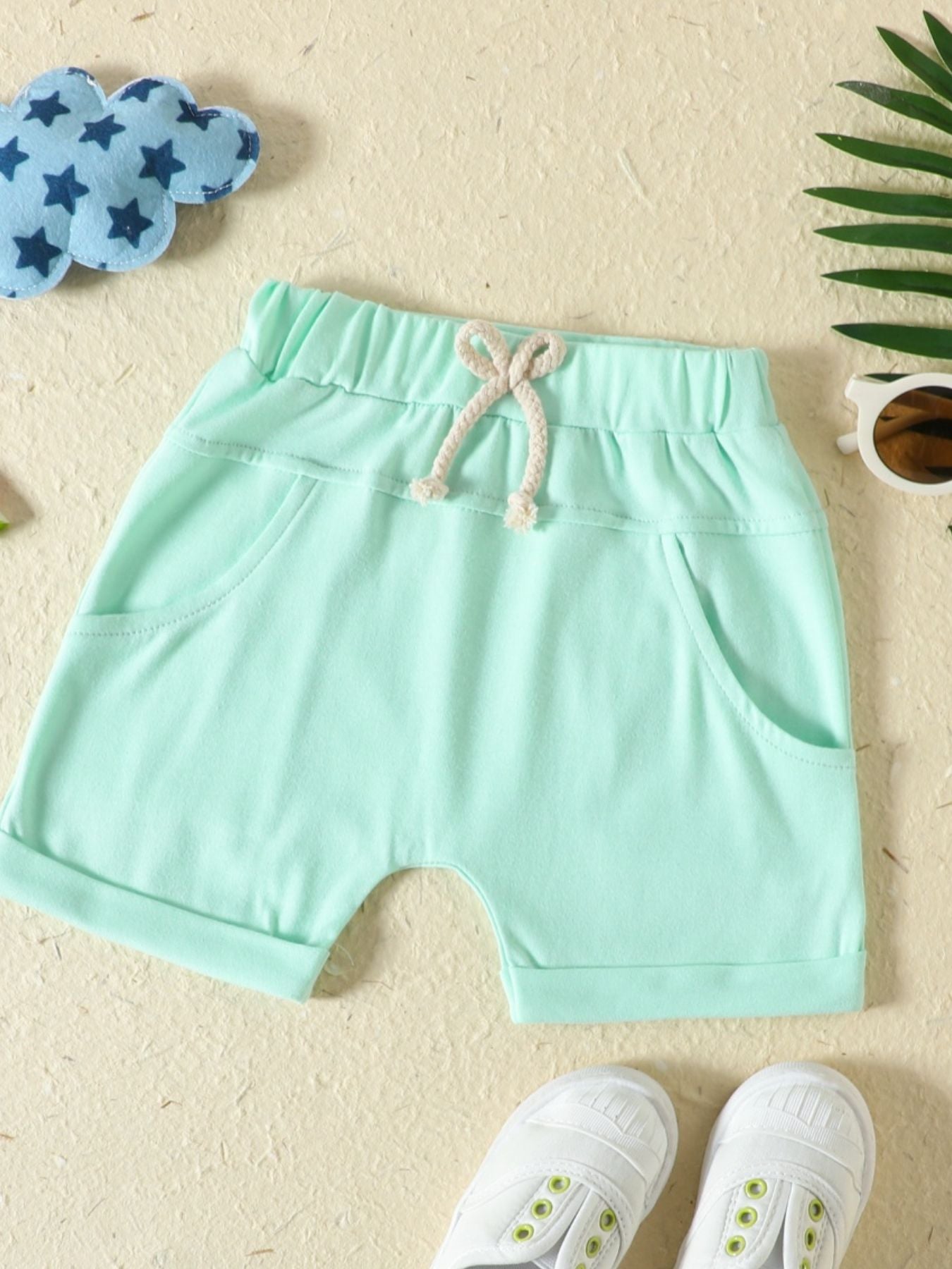 Children's Tropical Banana Print Casual Tee and Shorts Set