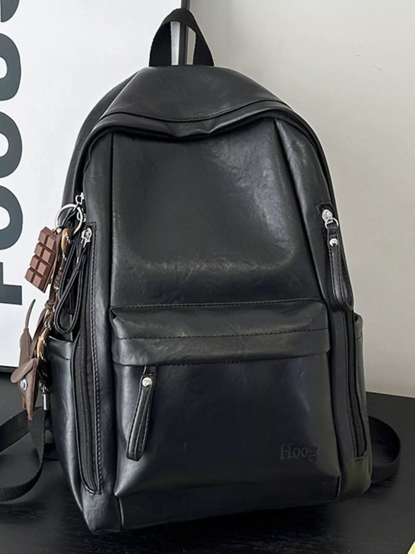 Leather Texture Backpack Bag