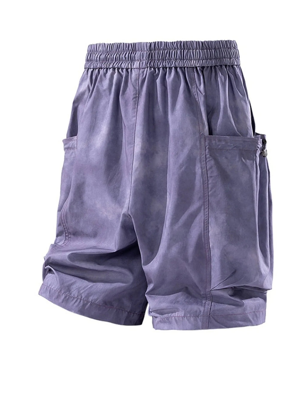 Men's Full Size Elastic Waist Cargo Shorts with Multi-Pockets Plus Size