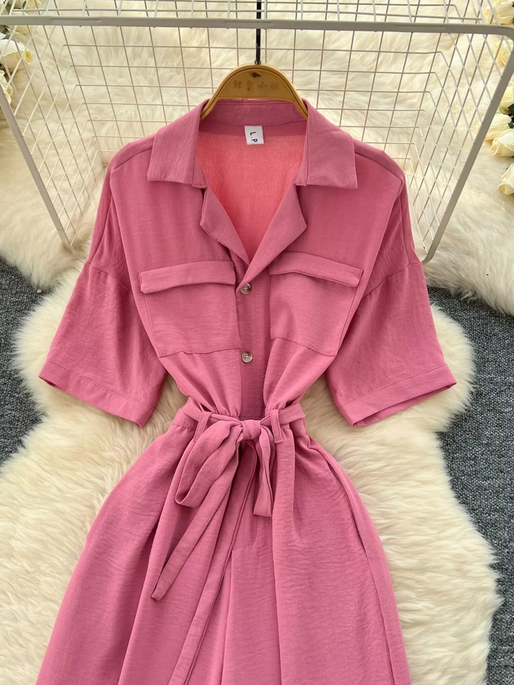 Tie Waist Wide Leg Jumpsuit