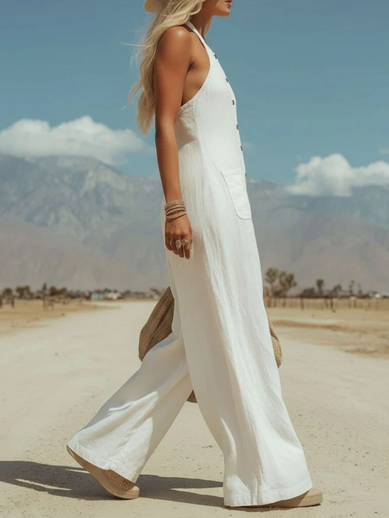 Halter Neck Wide Leg Jumpsuit