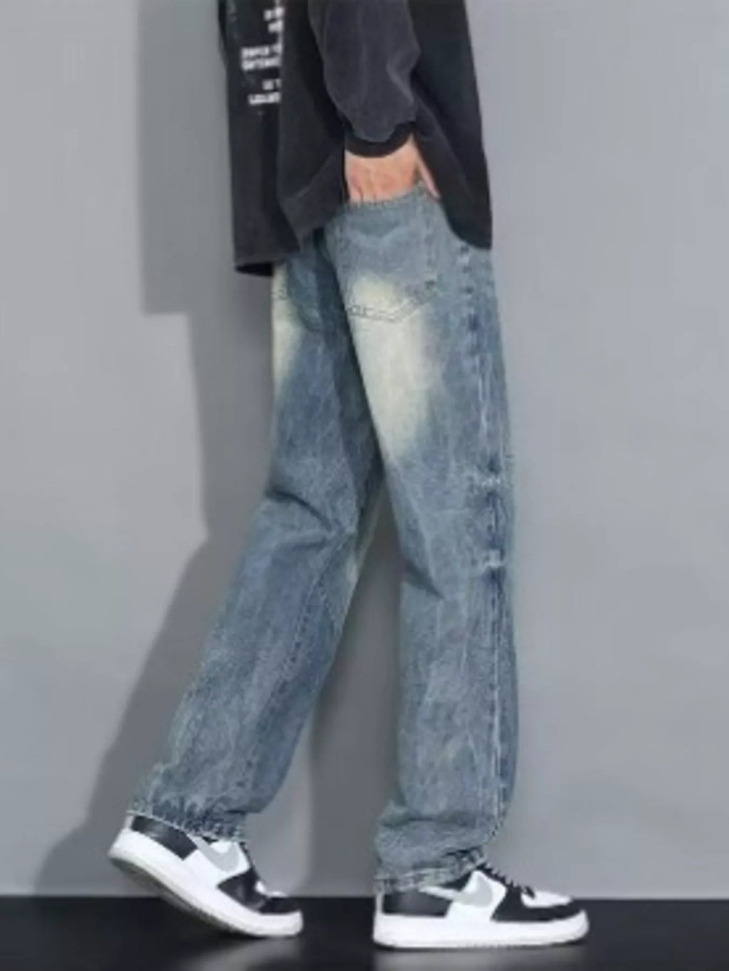 Men's Full Size Wash Loose Fit Jeans Plus Size
