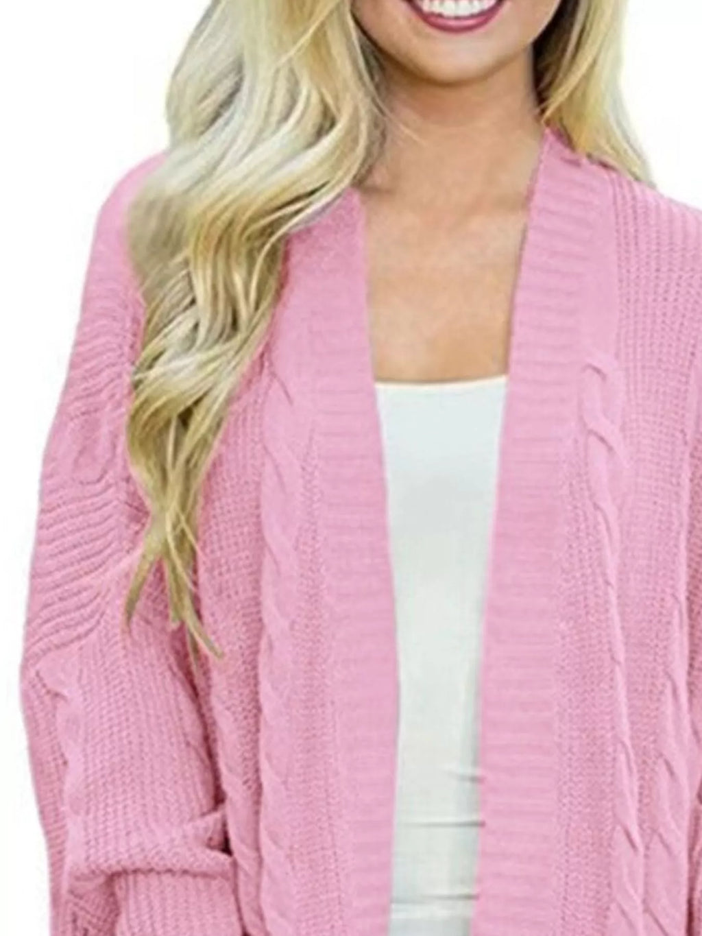 Full Size Chunky Knit Open Front Cardigan Plus Size