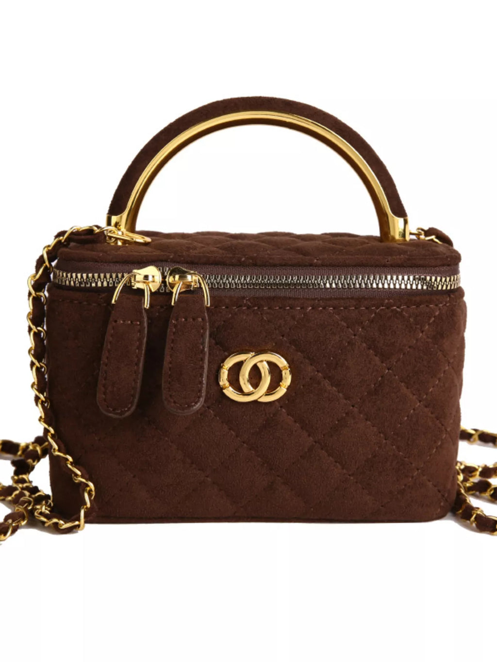 Quilted Top Handle Crossbody Bag