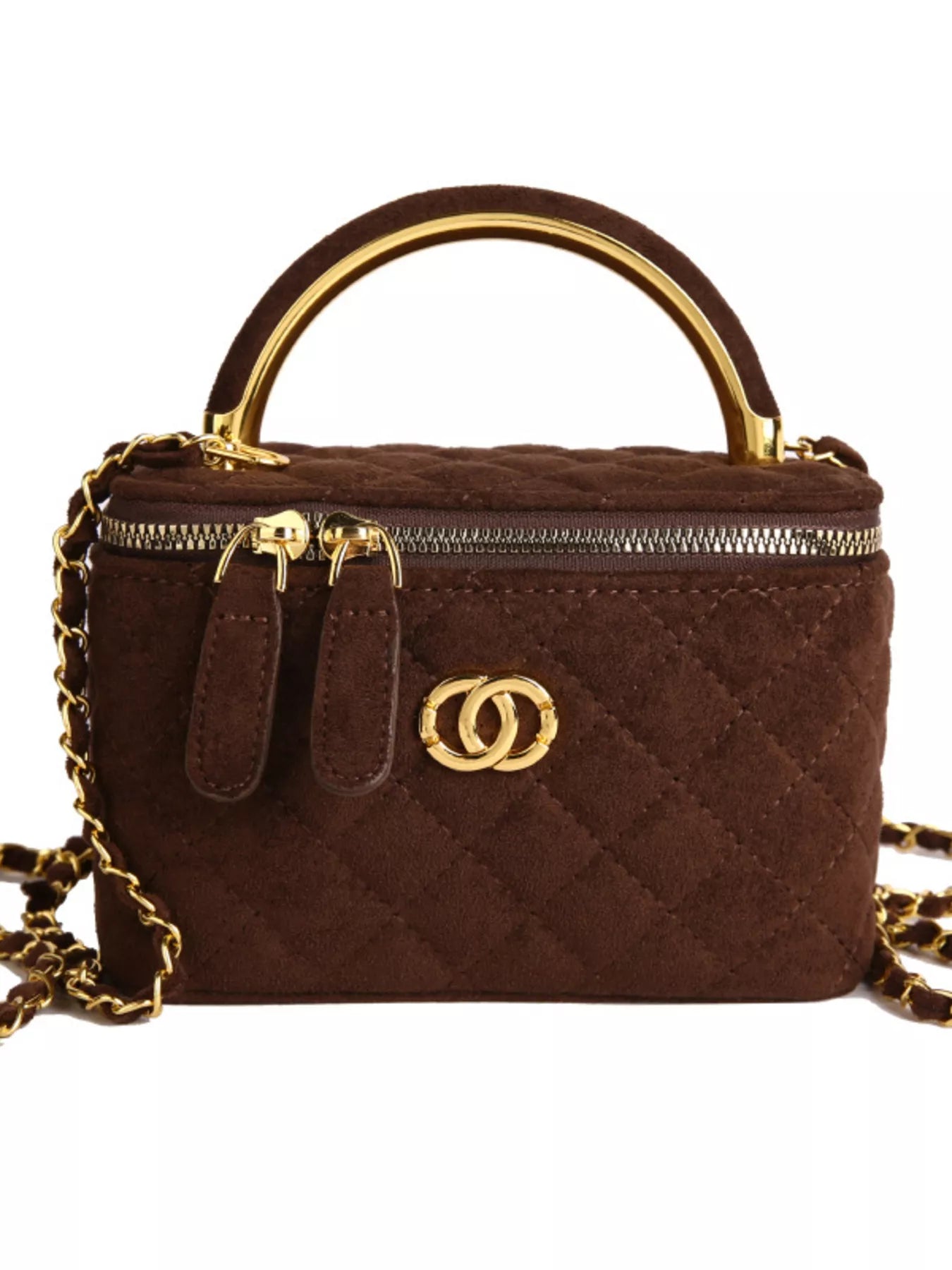Quilted Top Handle Crossbody Bag