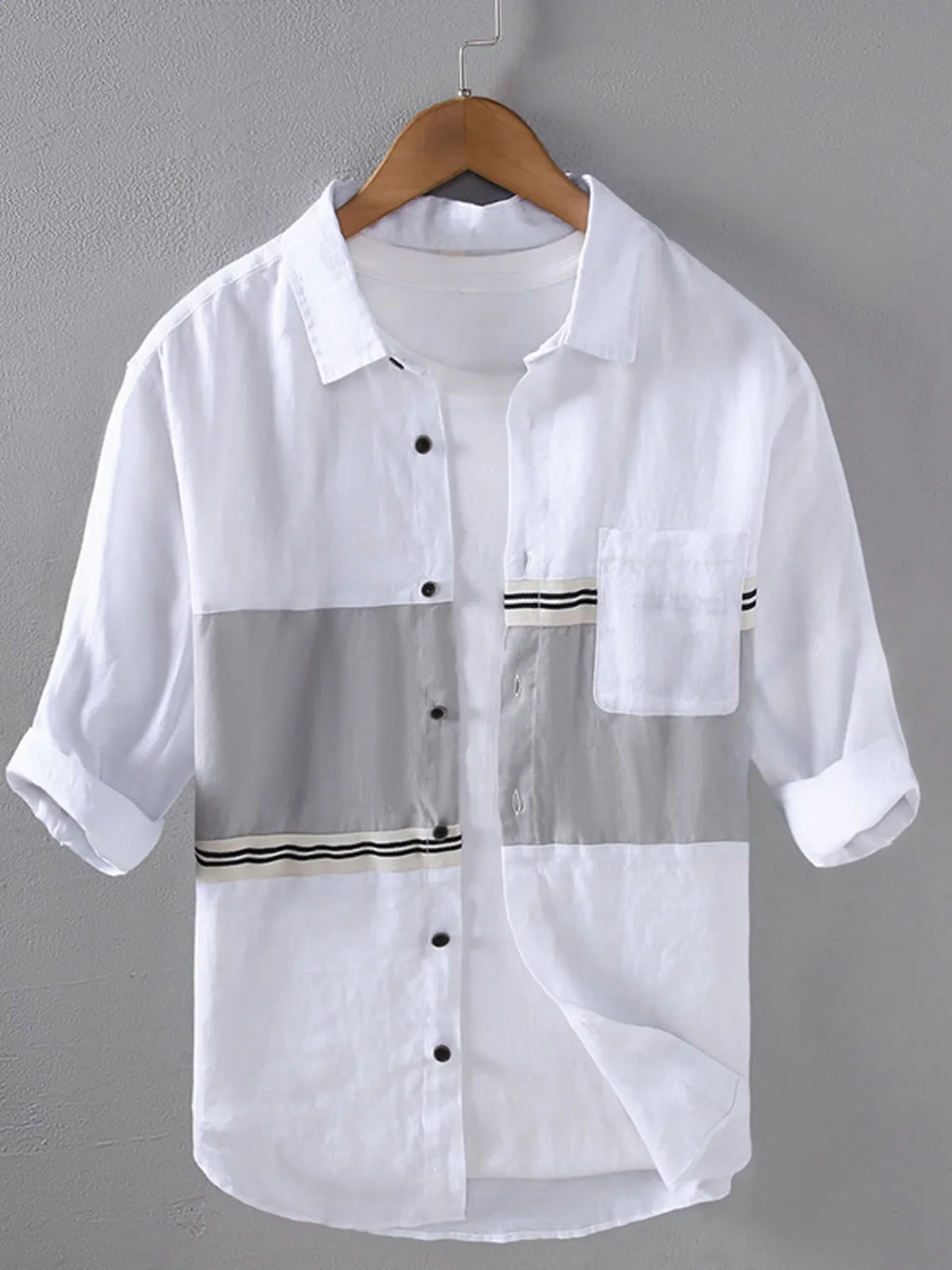 Men's Plus Size Button Up Long Sleeve Shirt