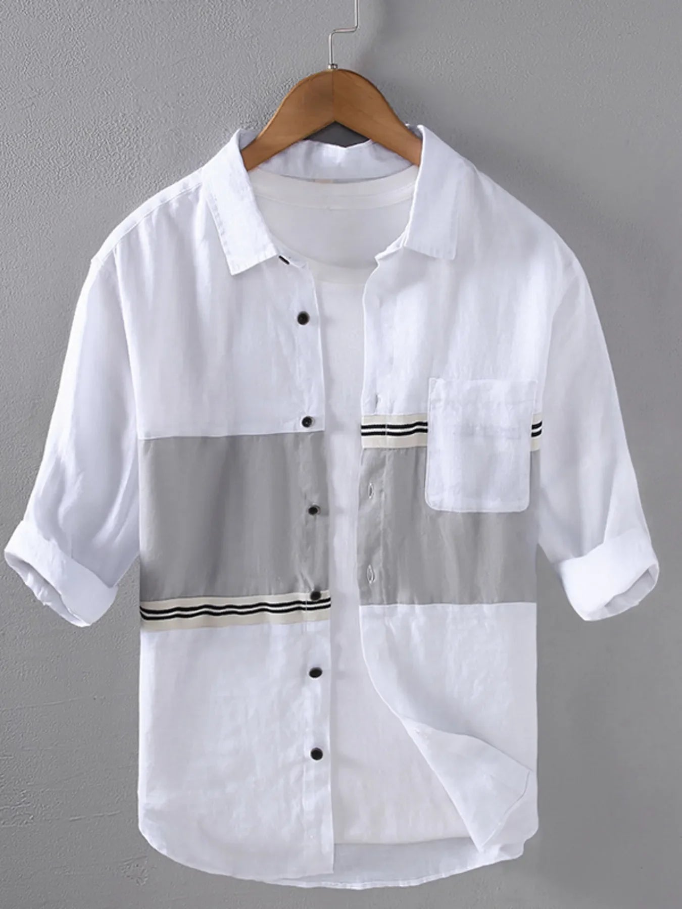 Men's Plus Size Button Up Long Sleeve Shirt