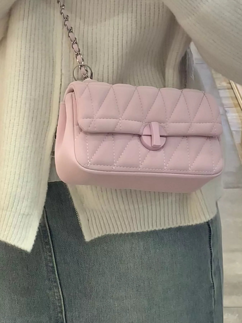Quilted Flap Chain Crossbody Bag