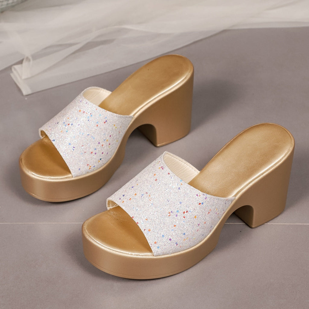 Open Toe Block Heel Sandals