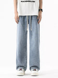 Men's Full Size Vintage Wash Wide Leg Jeans Plus Size