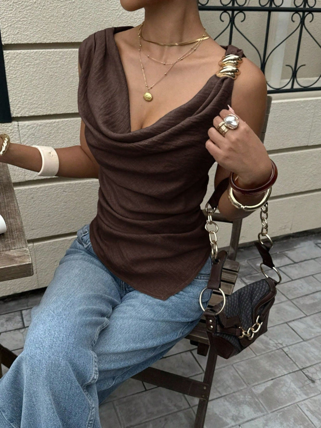 Cowl Neck Cami Top