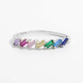 925 Sterling Silver Contrast Zircon Ring