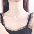 925 Sterling Silver Zircon Flower Necklace