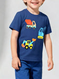 Children's Construction Vehicle Crew Neck Short Sleeve T-Shirt
