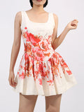 Floral Print Sleeveless A-Line Mini Dress