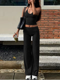 Halter Neck Crop Top and Pants Set